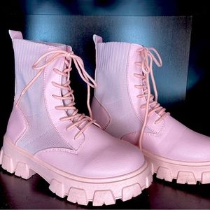 Charlotte Russe Light Pink Boots (W size 8)